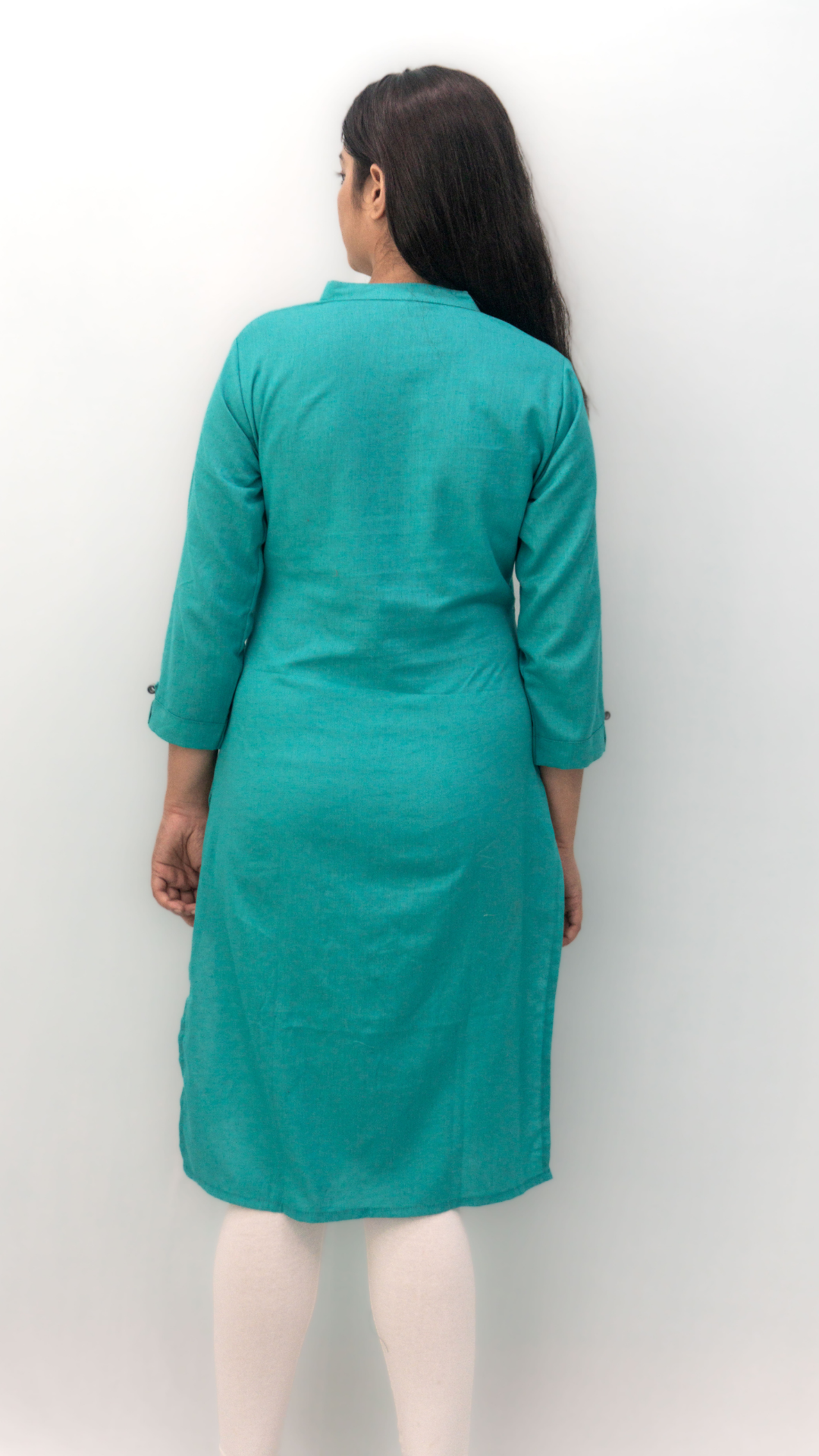 Anikrriti Cotton Teal Kurti - Anikrriti