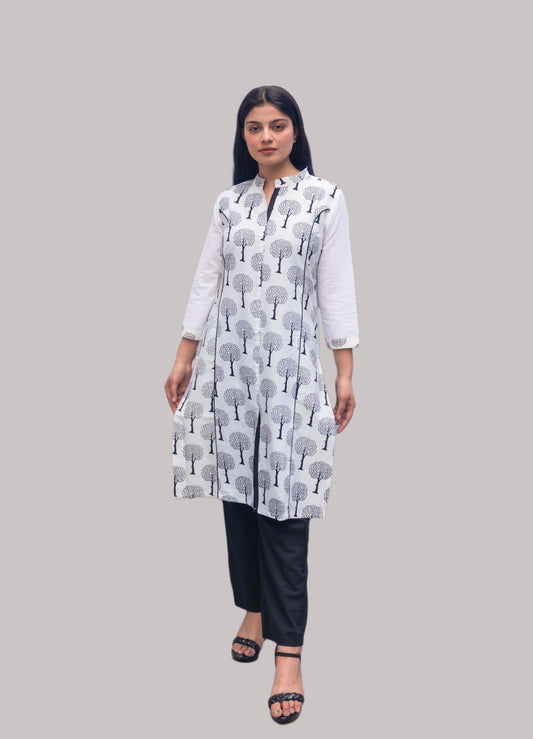 Tree Print Cotton Suit for Women
