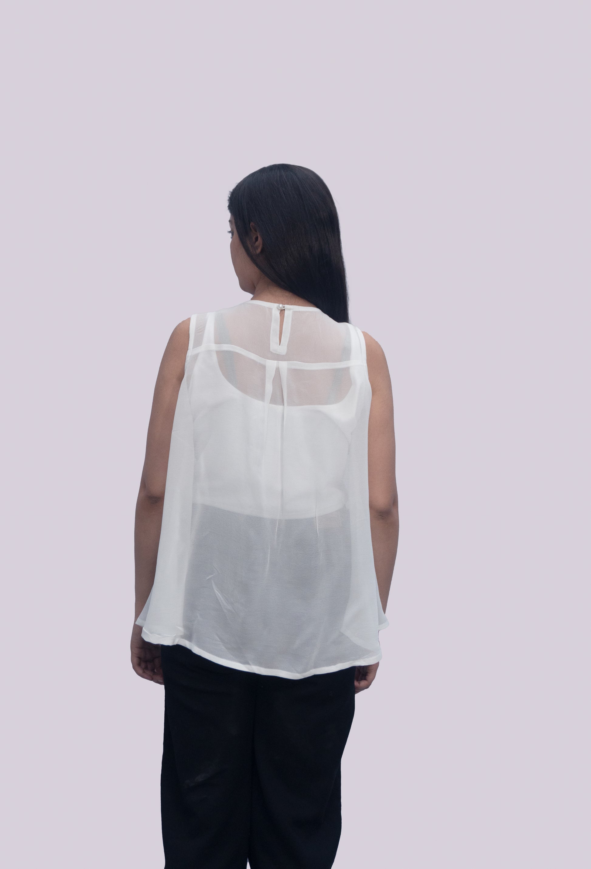 Anikrriti Chiffon White Top - Anikrriti