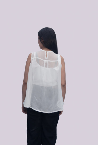 Anikrriti Chiffon White Top - Anikrriti