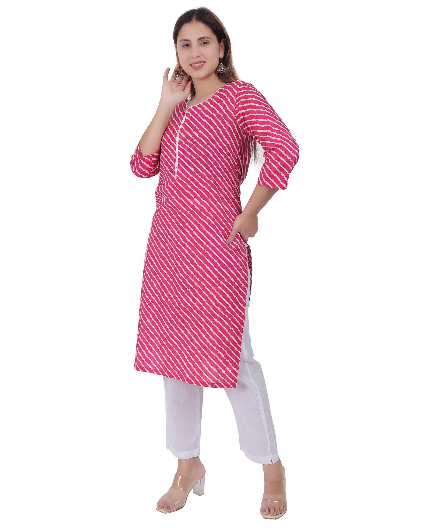 Anikrriti Cotton Leheriya Kurti- Colors available - Anikrriti